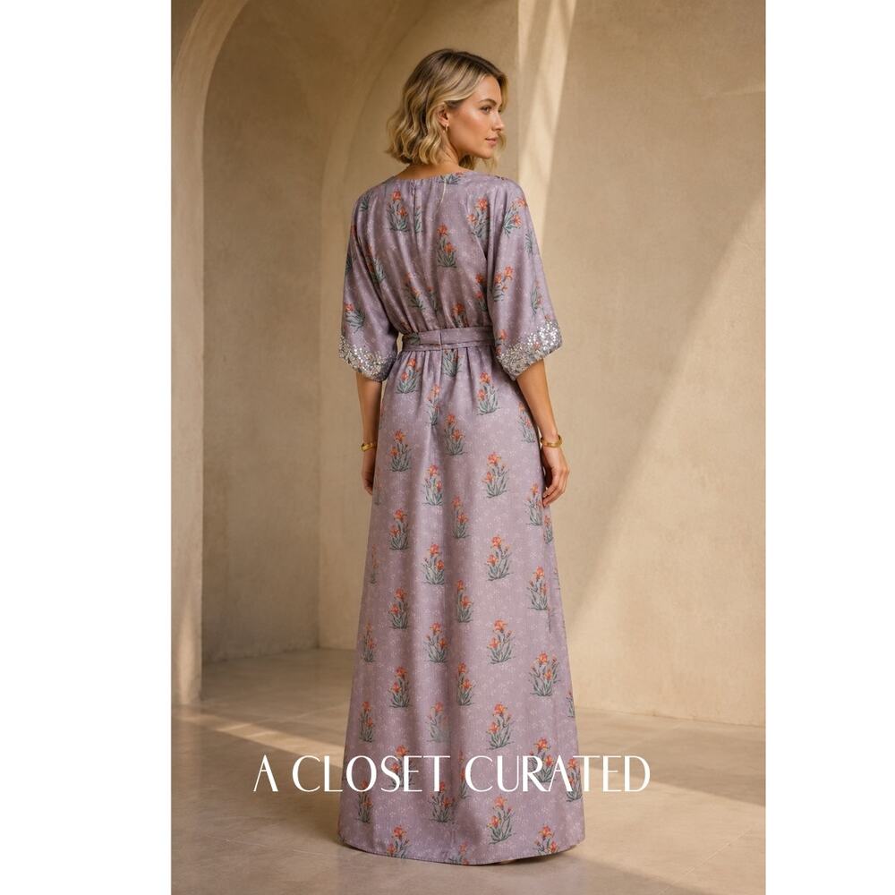 Sachin & Babi Isolde Belted Maxi Dress 2 Purple NEW - Picture 2 of 8